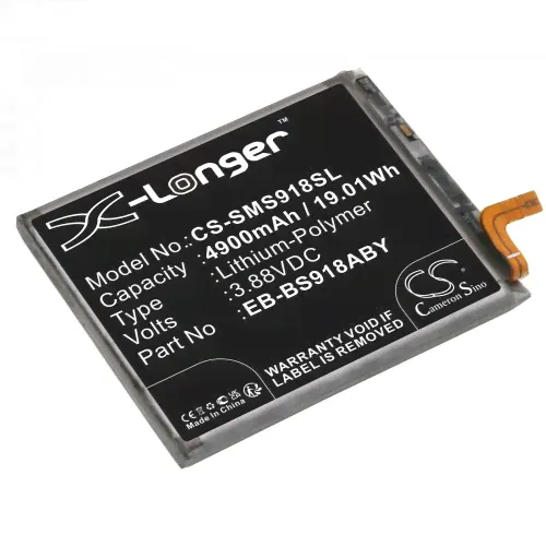 Аккумулятор CameronSino для Samsung Galaxy S23 Ultra, Galaxy S23 Ultra 5G (EB-BS918ABY) 4900mAh